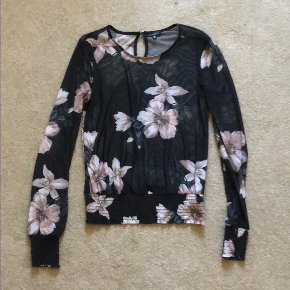 Floral Sheer long sleeve top